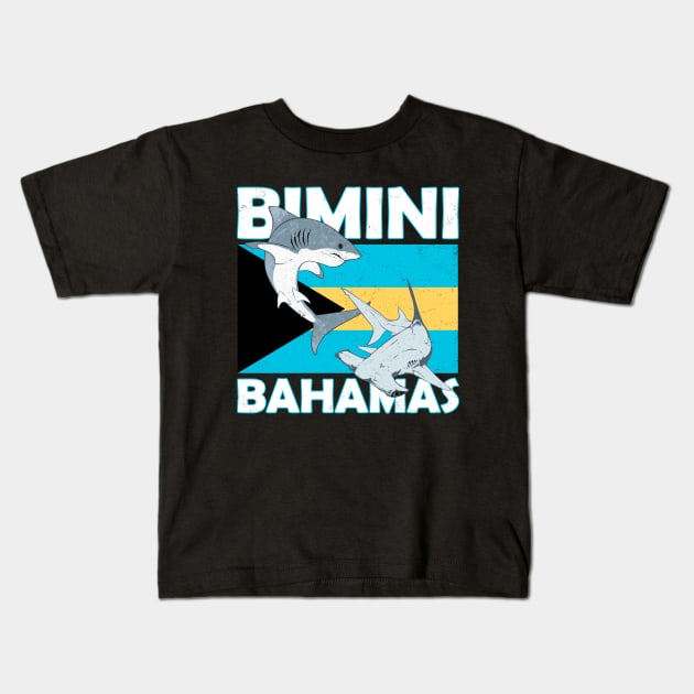 Biminin Bahamas Shark Sanctuary Kids T-Shirt by NicGrayTees